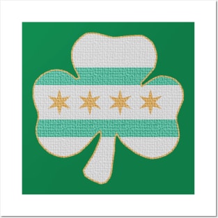 Flag of Chicago Irish Shamrock Posters and Art